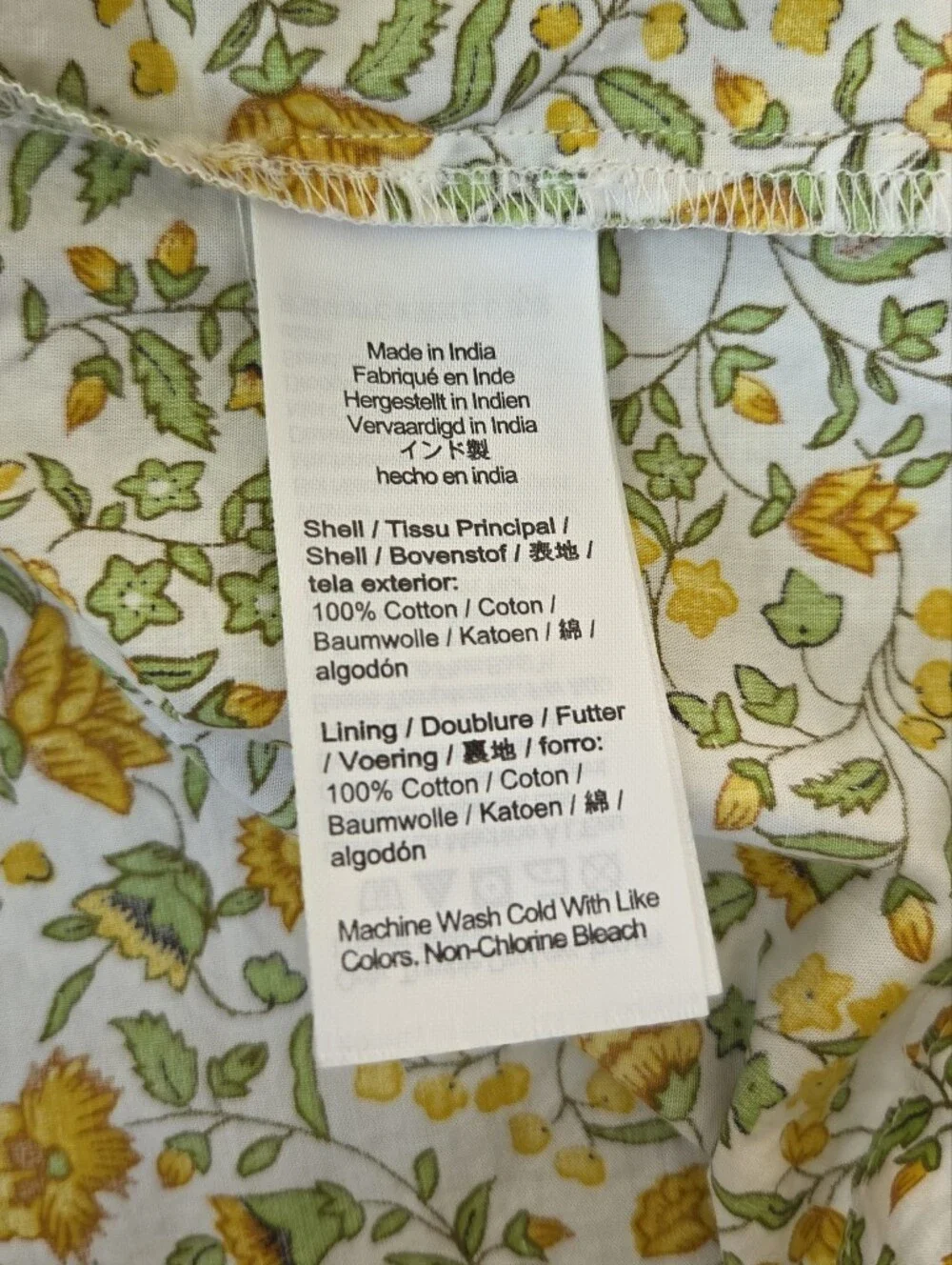 Girls Crewcuts Yellow Floral Button-Front Dress Size 12